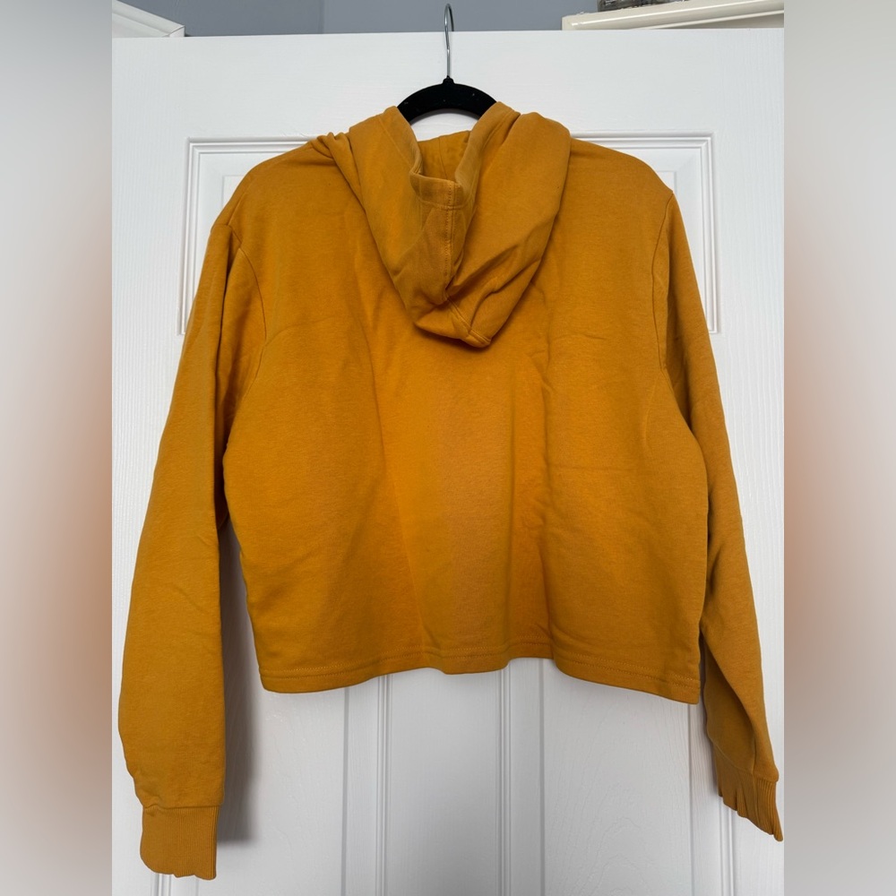 Puma Yellow Mustard Cropped Pull-over Sweater with Hood - Picture 2 of 6